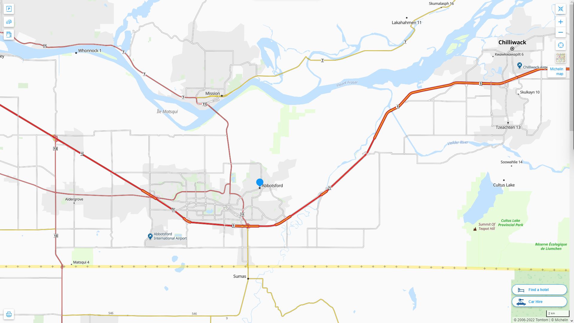 Abbotsford Canada Autoroute et carte routiere